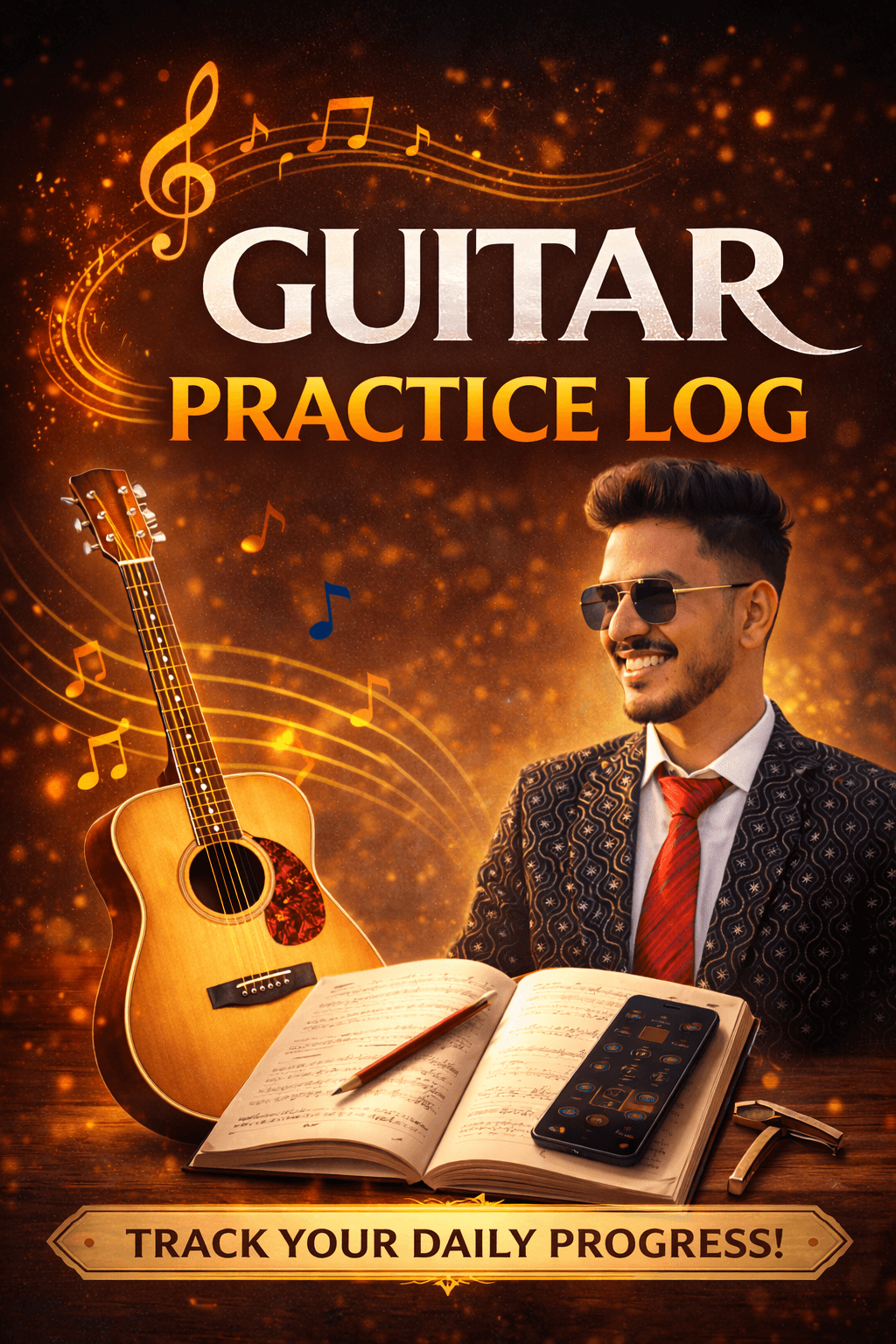 31-Day Guitar Practice Log by Hiten Verma